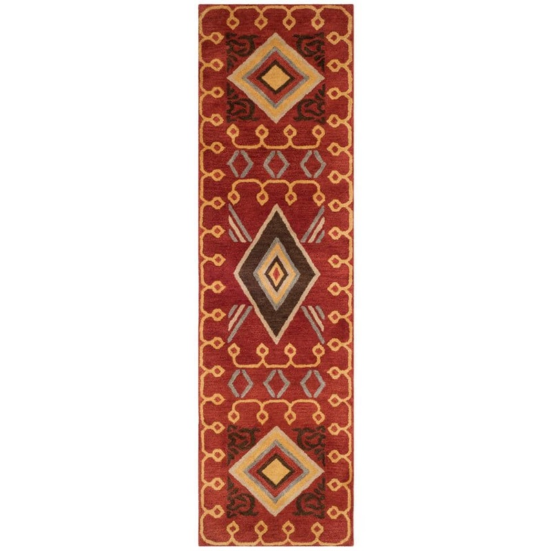 SAFAVIEH Heritage Red/Multi 2 ft. x 10 ft. Border Lodge Runner Rug HG404A-210