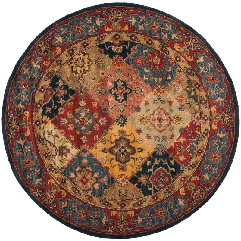 SAFAVIEH Heritage Red/Multi 6 ft. x 6 ft. Round Border Area Rug HG926A-6R