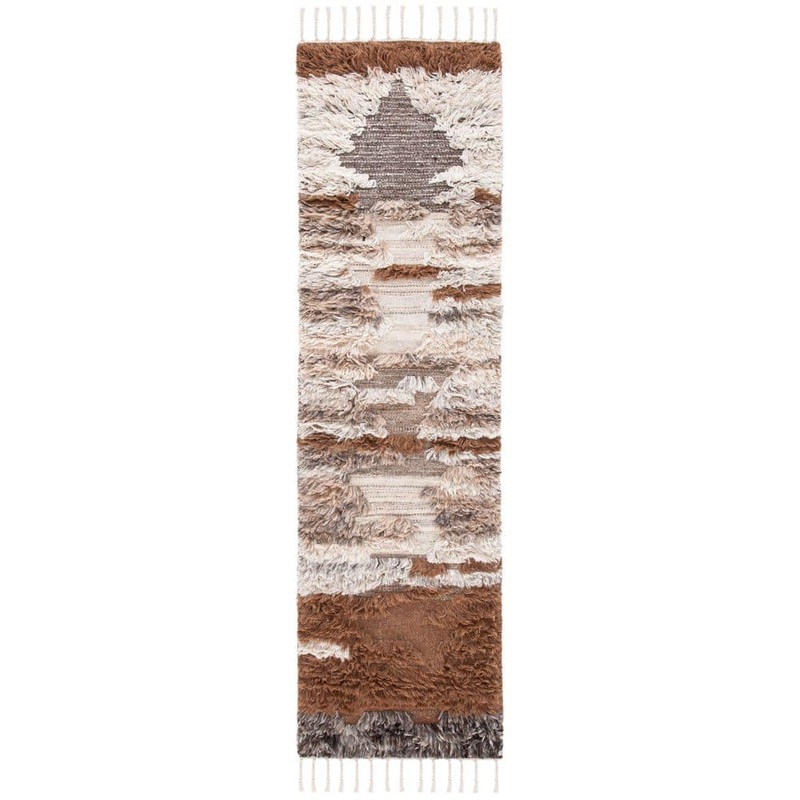 SAFAVIEH Kenya Gray/Brown 2 ft. x 8 ft. Solid Color Runner Rug KNY225A-28