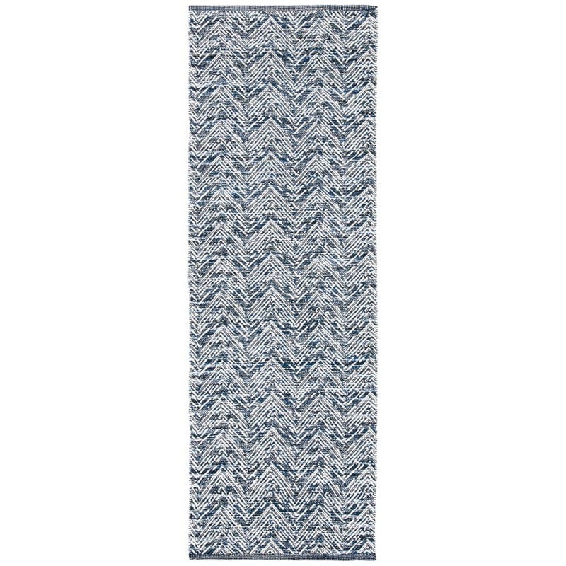SAFAVIEH Kilim Navy 2 ft. x 7 ft. Chevron Gradient Runner Rug KLM401N-27