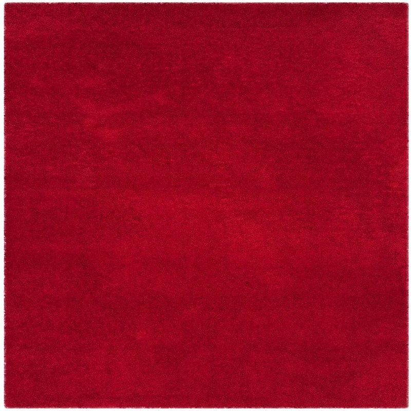 SAFAVIEH Laguna Shag Red 7 ft. x 7 ft. Square Solid Area Rug SGL303H-7SQ