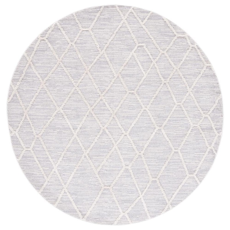 SAFAVIEH Marrakesh Beige 8 ft. x 8 ft. Round High-low Diamond Area Rug MRK517C-8R