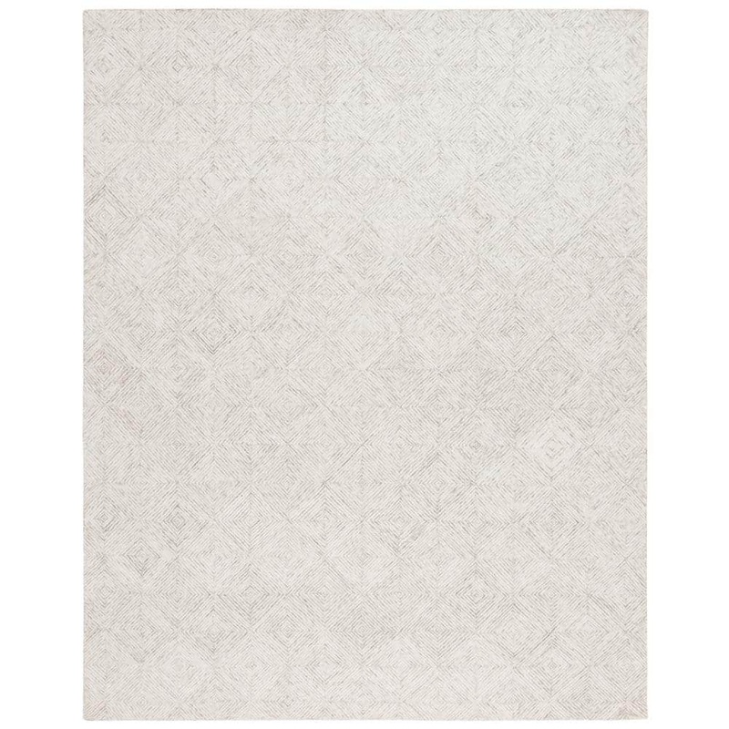 SAFAVIEH Martha Stewart Gray/Ivory 6 ft. x 9 ft. Concentric Marle Diamonds Area Rug MSR3377F-6