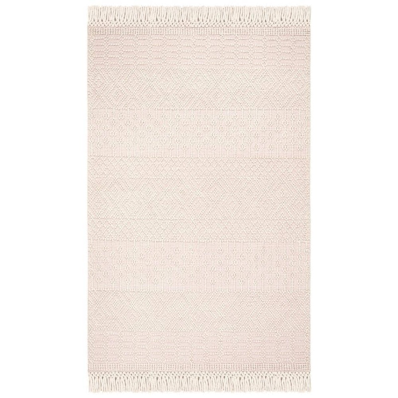 SAFAVIEH Natura Ivory/Pink 6 ft. x 9 ft. Geometric Area Rug NAT852R-6