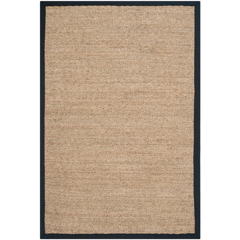 SAFAVIEH Natural Fiber Beige/Black 4 ft. x 6 ft. Border Area Rug NF115C-4