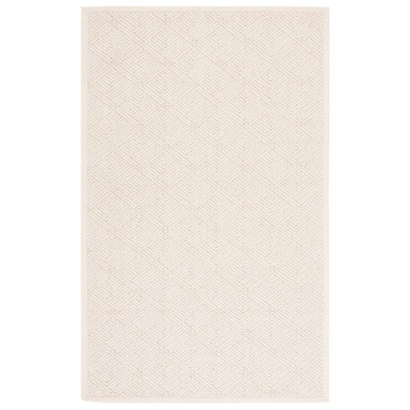 SAFAVIEH Natural Fiber Ivory 5 ft. x 8 ft. Diamond Border Area Rug NF483A-5