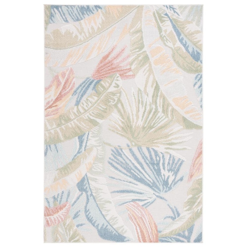 SAFAVIEH Sarasota Light Green/Beige 9 ft. x 12 ft. Floral Area Rug SAR106W-9