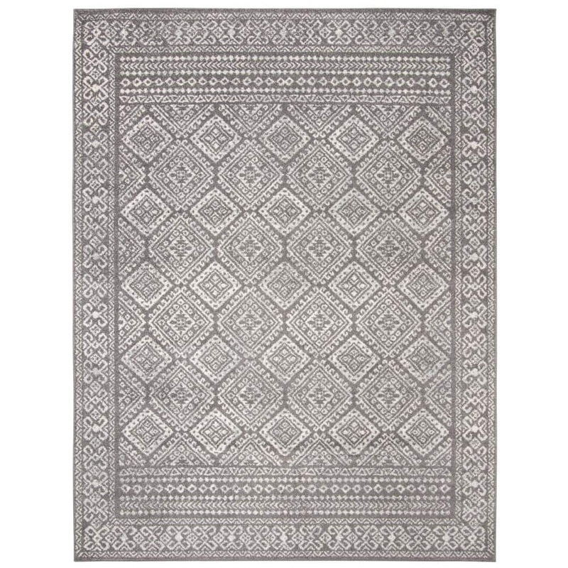 SAFAVIEH Tulum Dark Gray/Ivory 8 ft. x 10 ft. Border Area Rug TUL264F-8