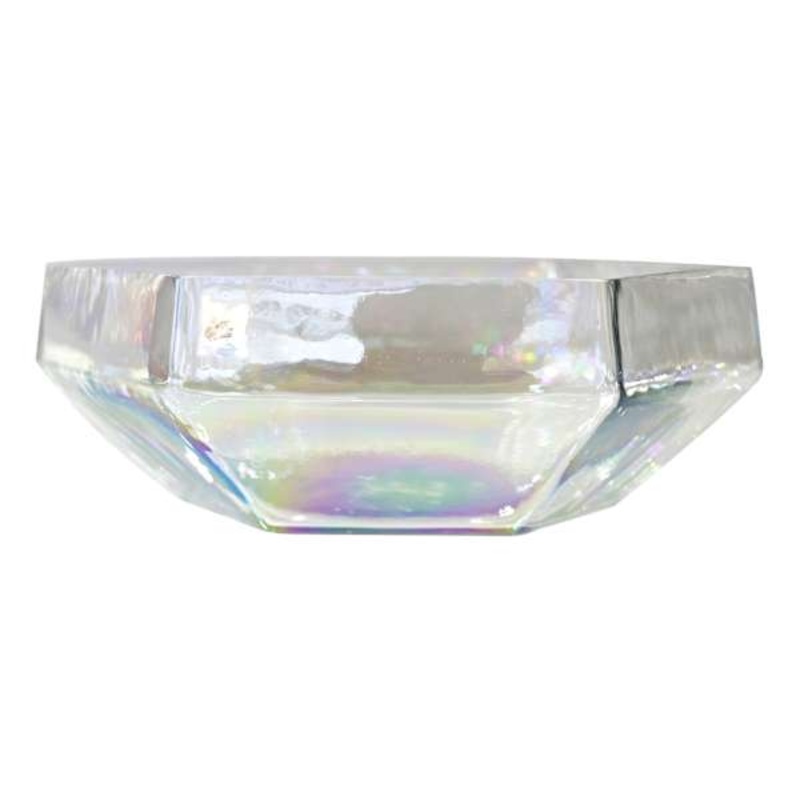 Clear Glass Hexagon Bowl, 10″