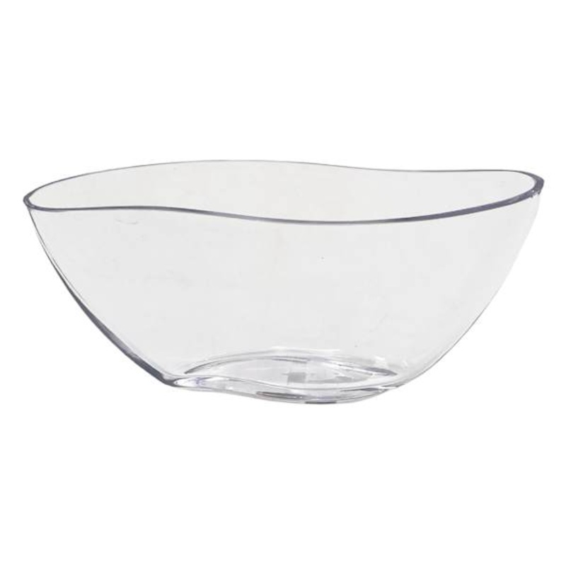 Curved Clear Glass Vase, 3.9″