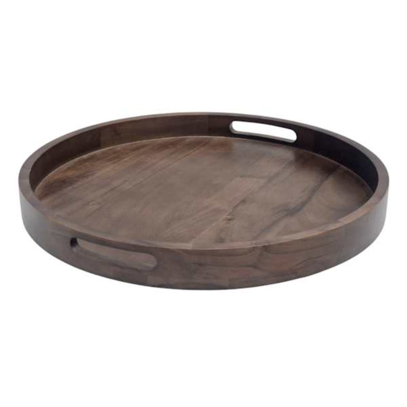 Dark Brown Acacia Wood Tray, 20″