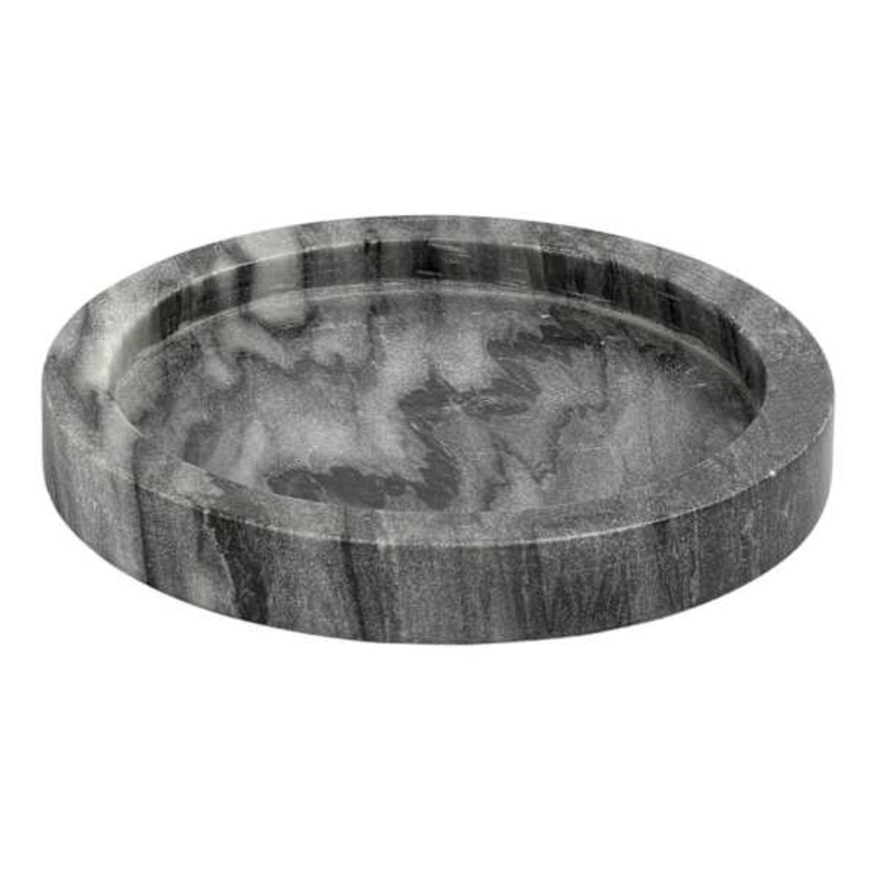 Dark Marble Circular Serving Tray, 8″