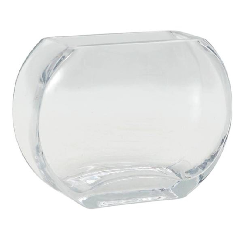 Flat Glass Vase, 5″