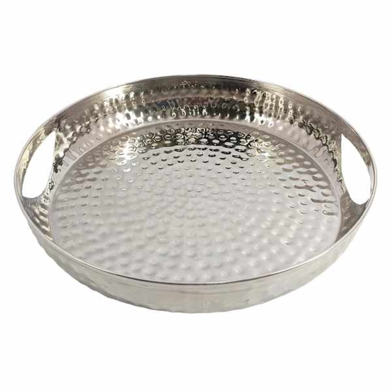Found & Fable Hammered Metal Tray, 10″