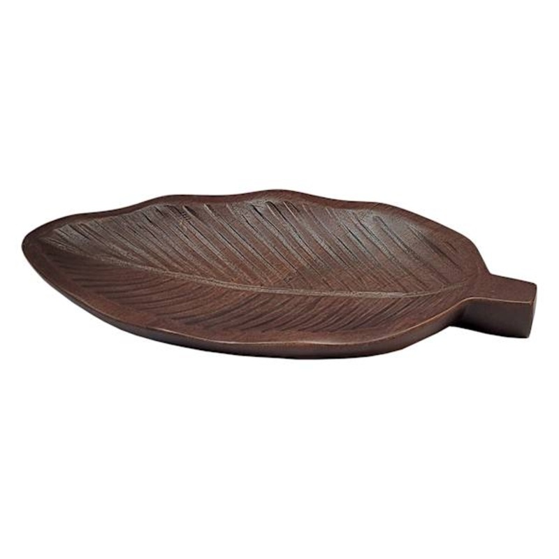 Found & Fable Wooden Leaf Trinket Tray, 8″