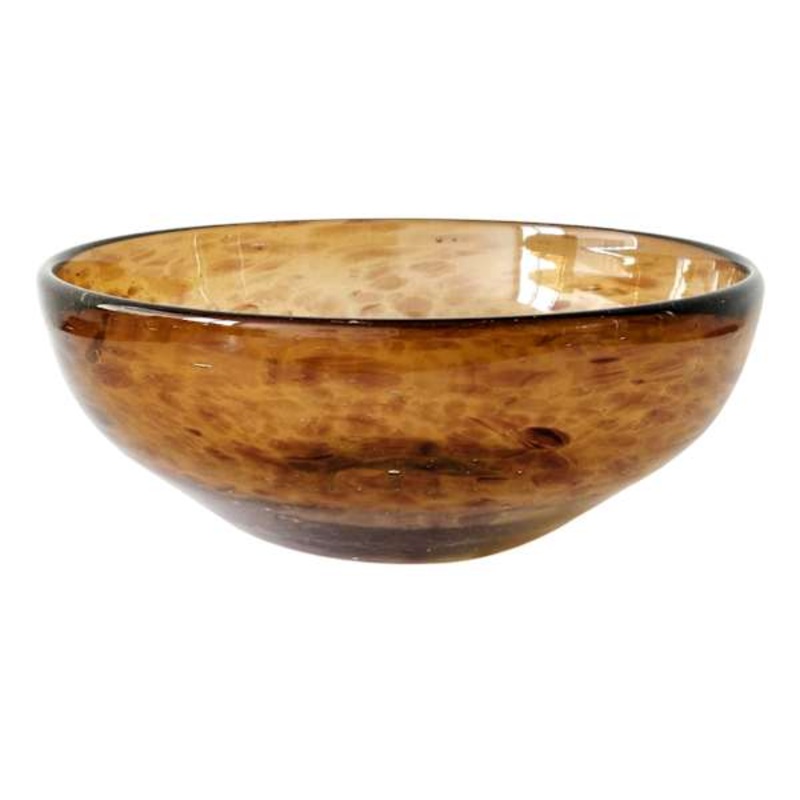 Glass Tortoise Shell Decorative Bowl, 8″