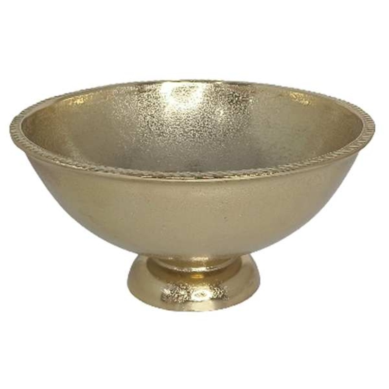 Gold Aluminum Pedestal Bowl, 12″