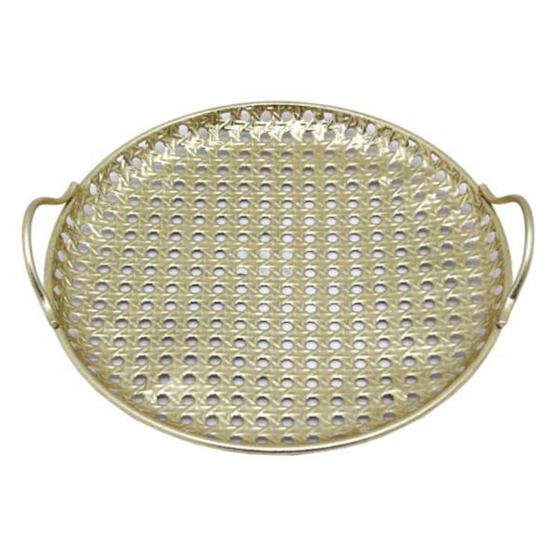 Gold Hammered Metal Tray, 18.5″