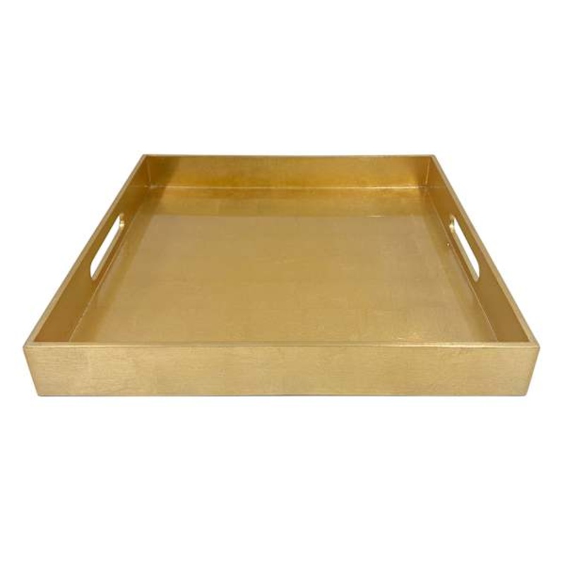 Gold Lacquer Decorative Tray, 15″