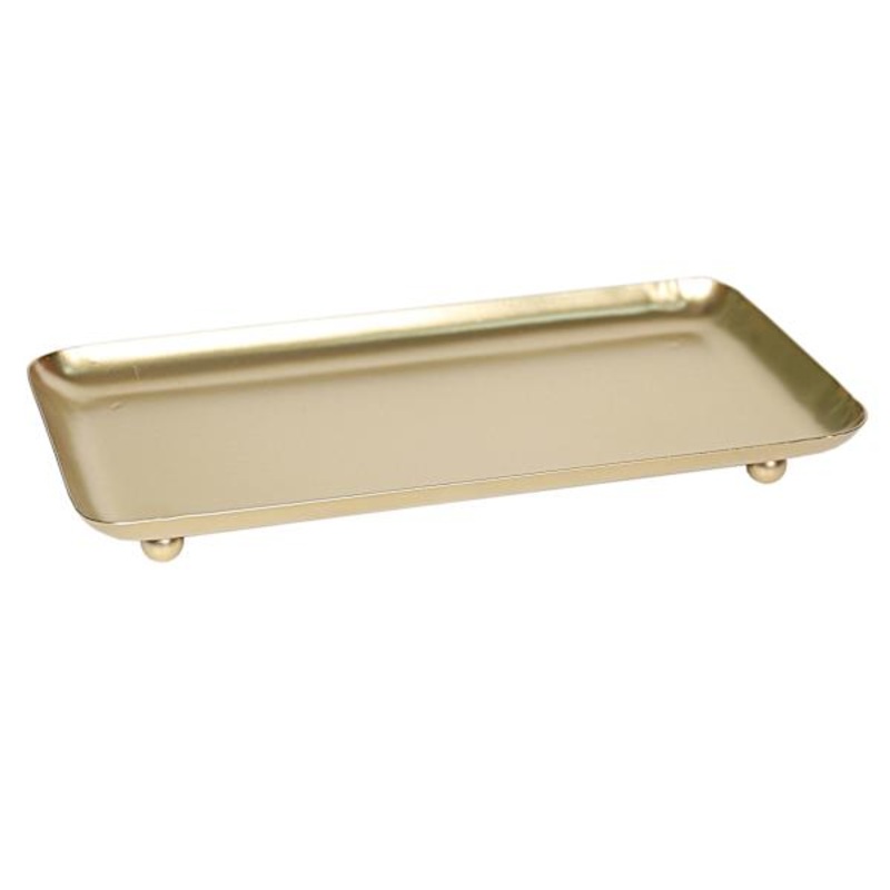 Gold Metal Decorative Tray, 12×6