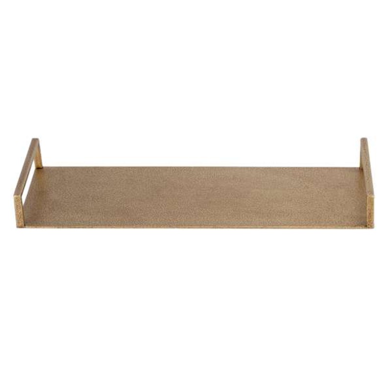 Gold Metal Tray with Handles, 18×16