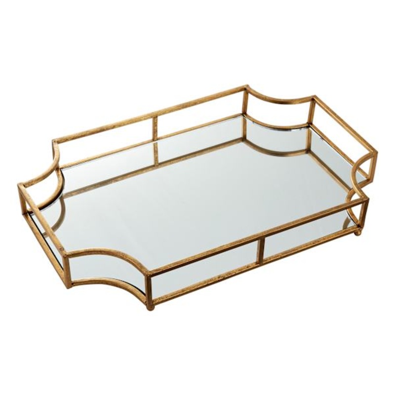 Gold Mirrored Decorative Tray, 18″