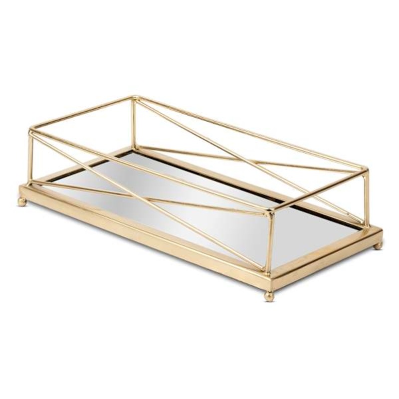 Gold Rectangular Mirror Tray, 10×5