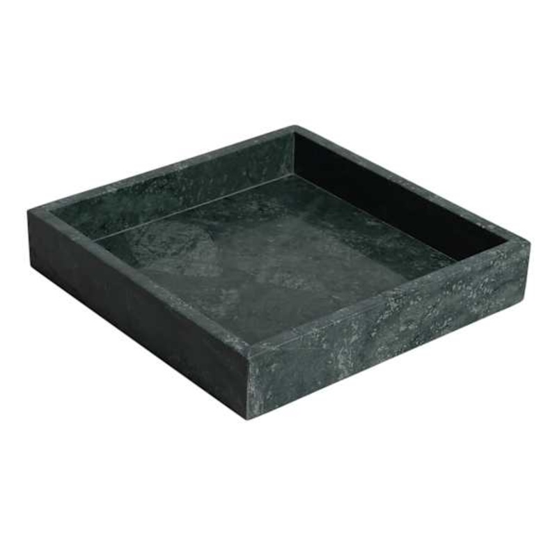 Green Marble Square Decorative Tray, 8″