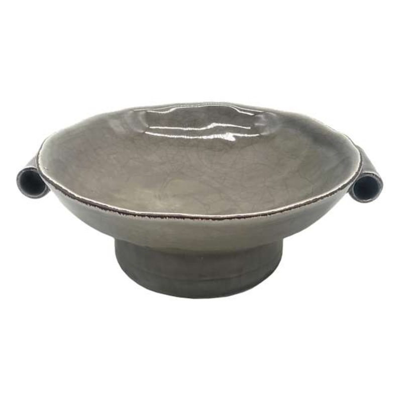 Grey Ceramic Bowl, 9.5″