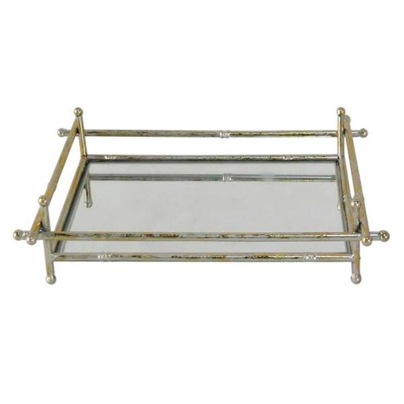 Mirrored Bamboo Tray, 10.6″