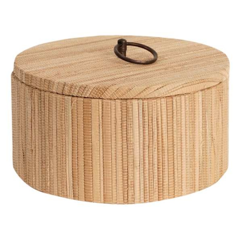 Round Brown Woven Box, 8″