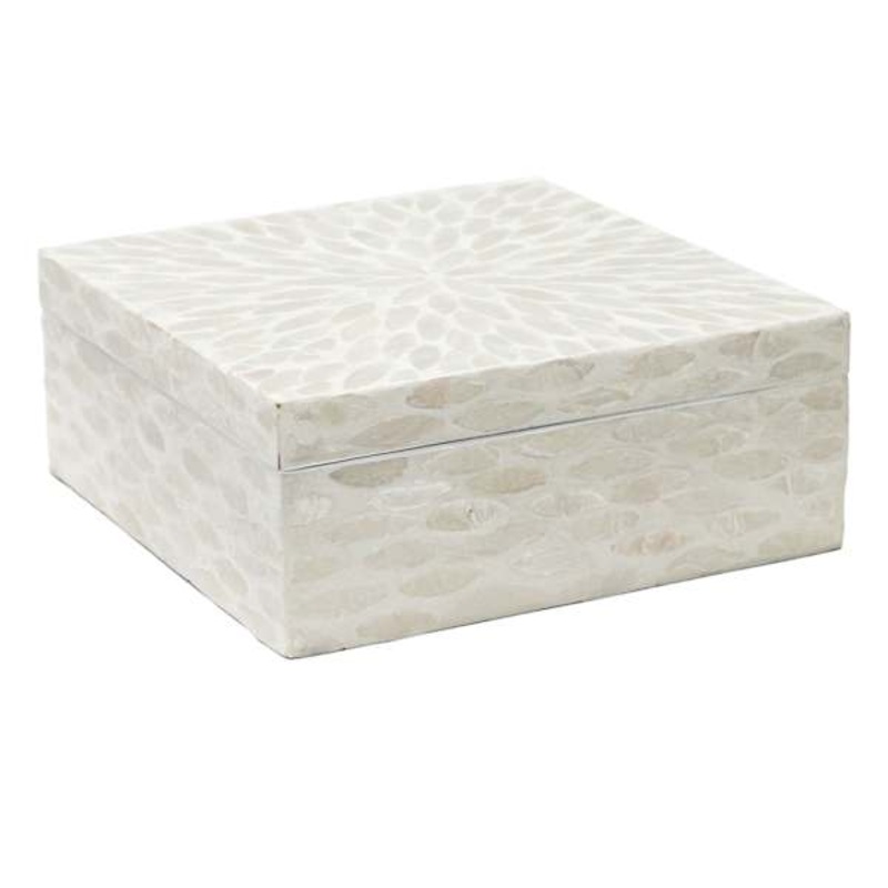 Solstice Ivory Capiz Decorative Box, 8″
