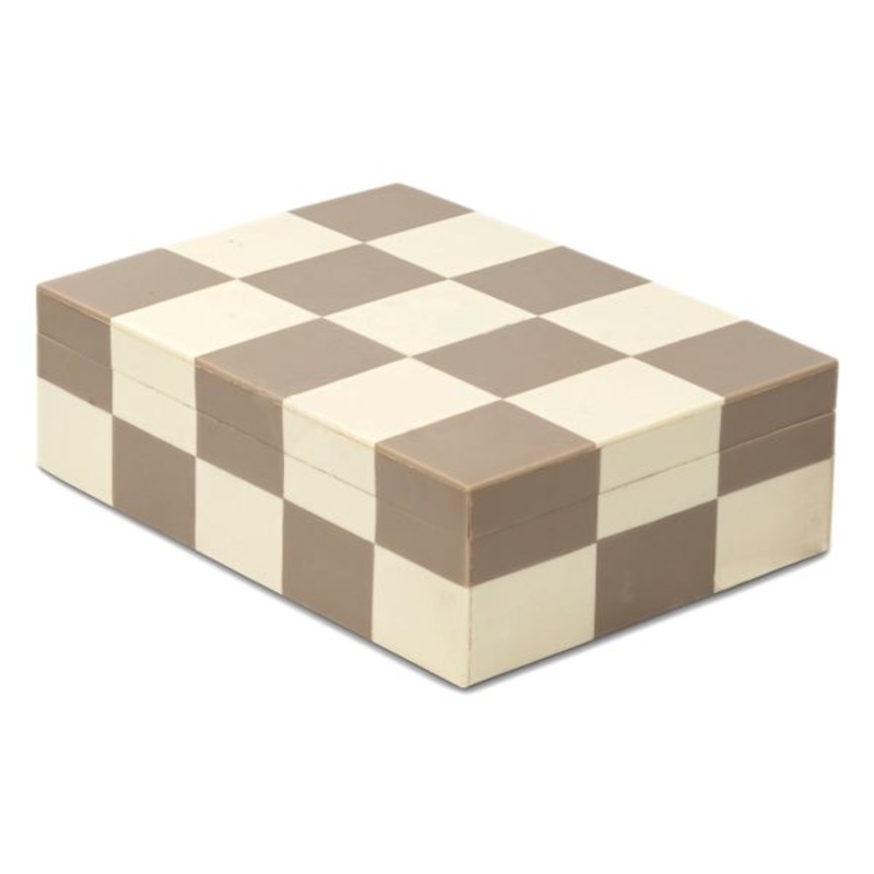 Tan & White Checkered Box, Small