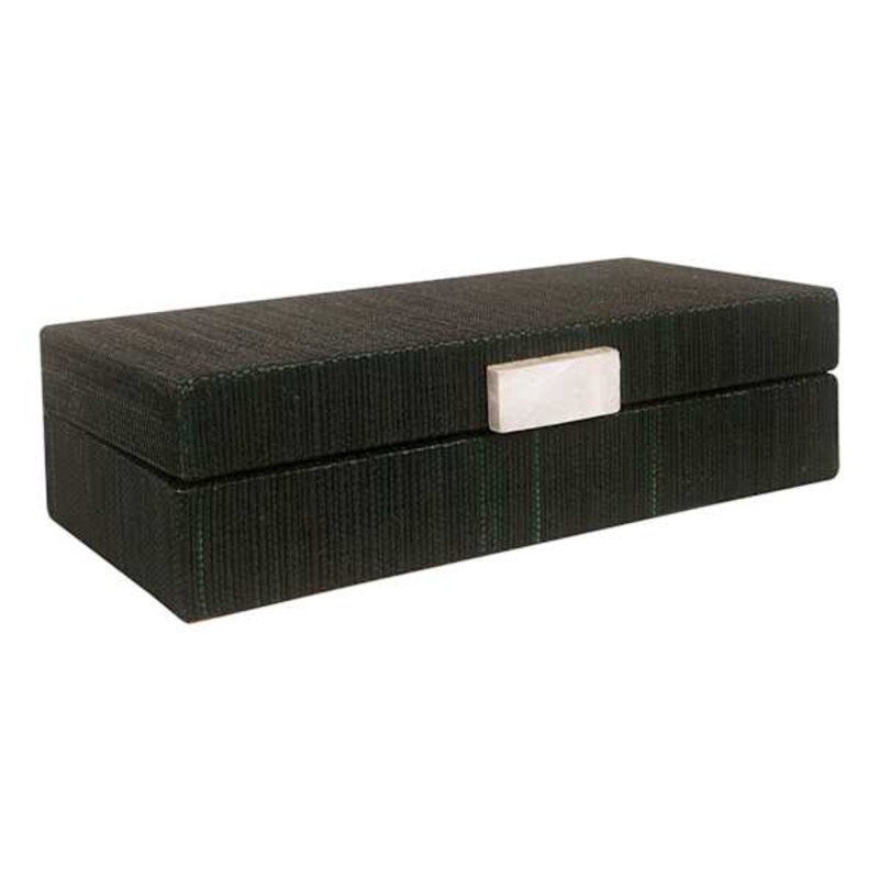 Tracey Boyd Green Woven Decorative Box, 13×7