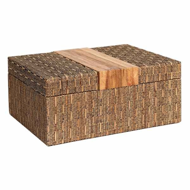 Tracey Boyd Natural Seagrass Woven Box, 14×8