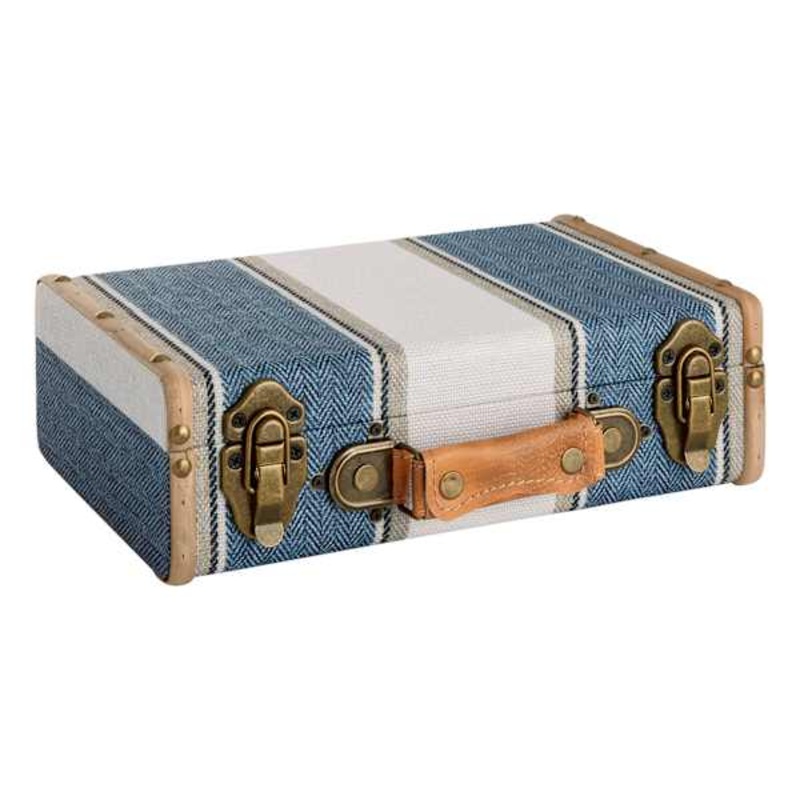 Vintage Denim Decorative Suitcase, 12″