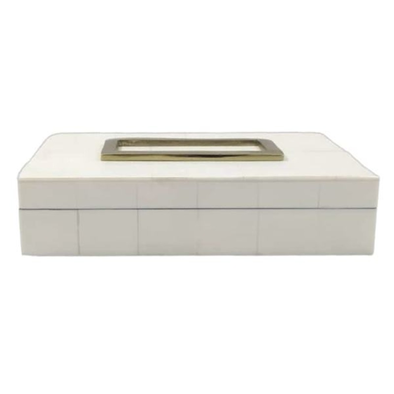 White Decorative Box with Lid, 9×6