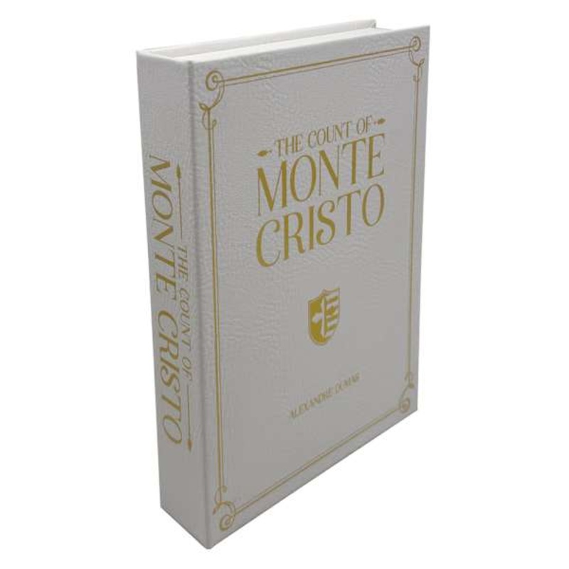 White Faux Leather Monte Cristo Book Box, 11″
