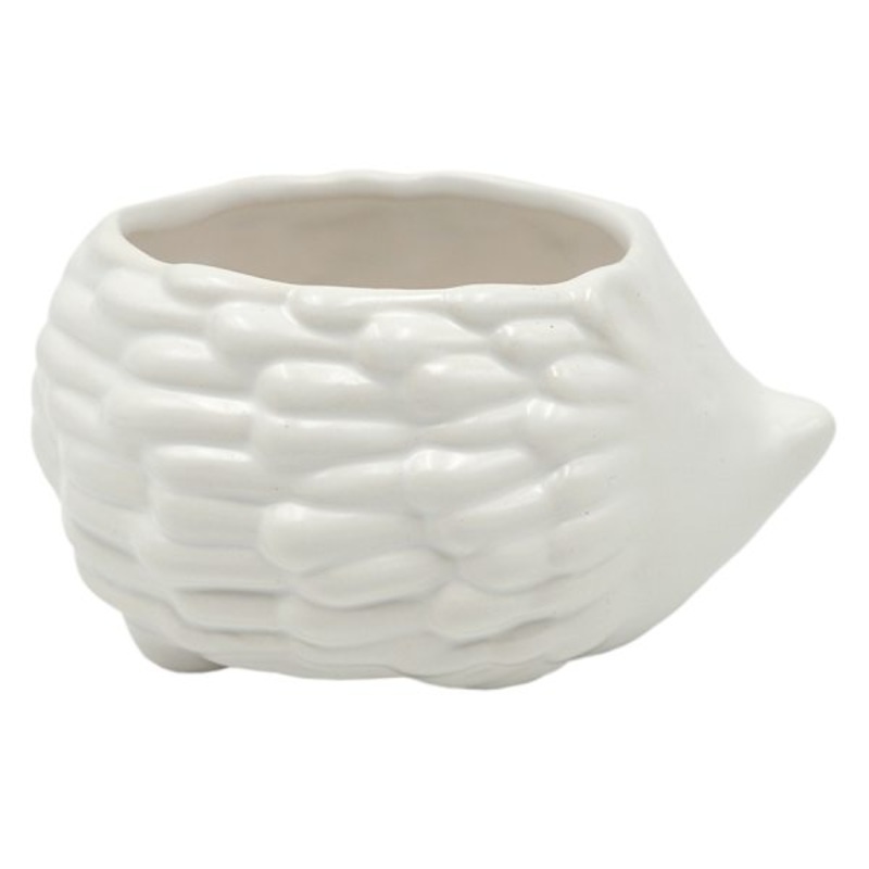 White Hedgehog Pot, 3″