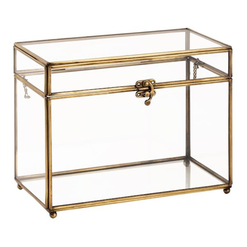 Willow Crossley Gold Glass Card Box, 7.5×5.5