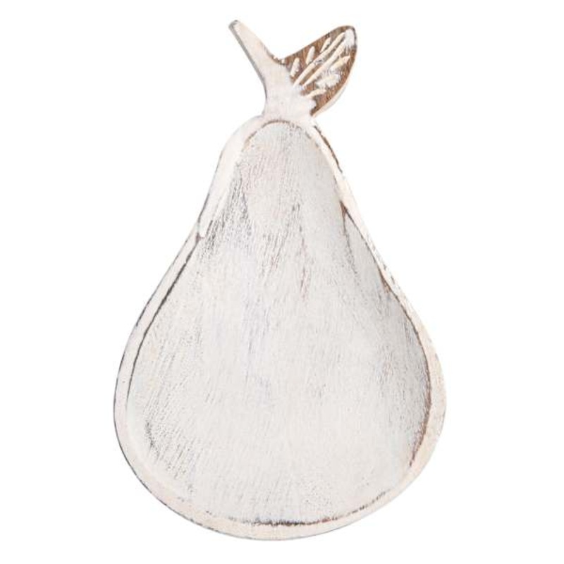 Wood Pear Trinket Tray, 8×4
