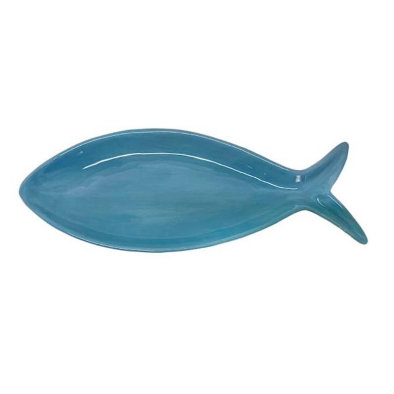 Blue Fish Ceramic Trinket Tray, 10″