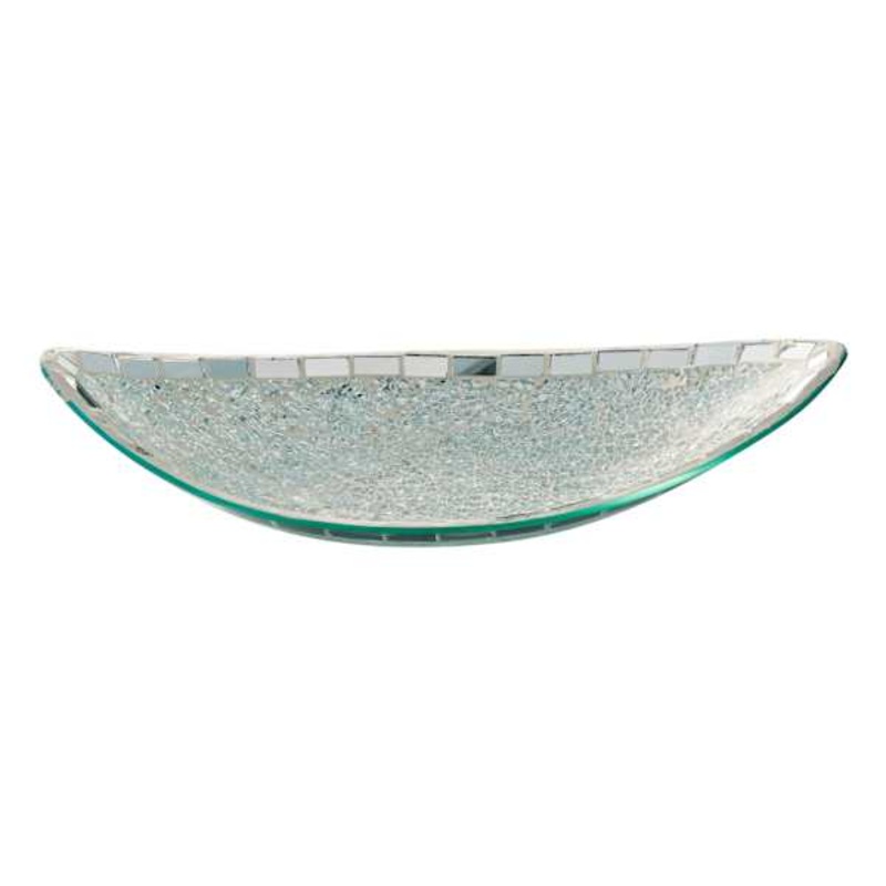 Mosaic Crackle Glass Tray, 15×7
