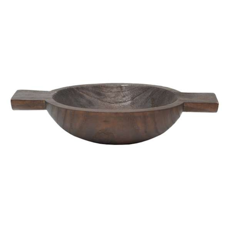 Natural Wood Bowl with Handle, 12″
