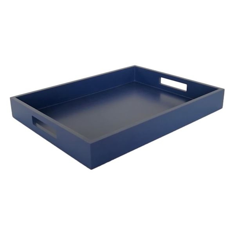 Navy Blue Decorative Wood Tray, 14×10