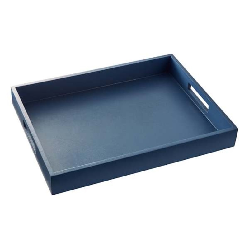 Navy Blue Wooden Decorative Tray, 16×12