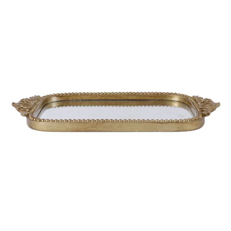 Ornate Gold Mirror Tray, 15×8