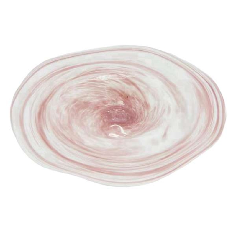 Pink Swirl Decorative Glass Plate, 15×3