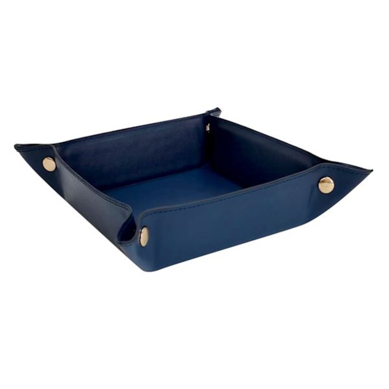 Providence Blue Leather Tray, 8.5″