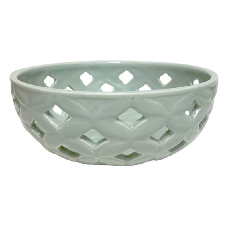 Providence Green Cutout Ceramic Bowl, 6.8×2.5